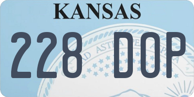 KS license plate 228DOP