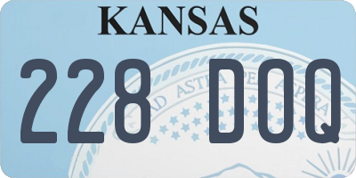 KS license plate 228DOQ