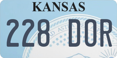 KS license plate 228DOR