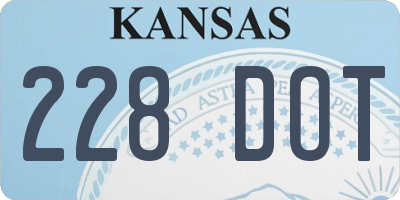KS license plate 228DOT