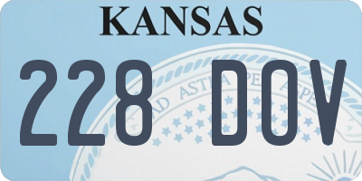 KS license plate 228DOV