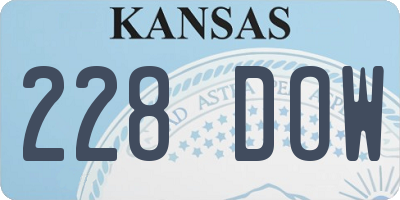 KS license plate 228DOW
