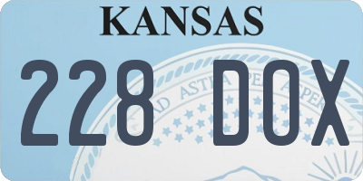 KS license plate 228DOX