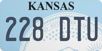 KS license plate 228DTU