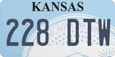 KS license plate 228DTW