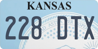 KS license plate 228DTX