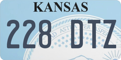 KS license plate 228DTZ