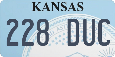 KS license plate 228DUC