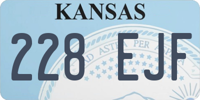 KS license plate 228EJF