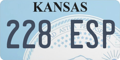 KS license plate 228ESP