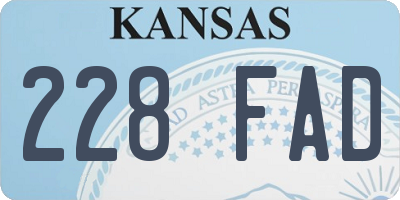 KS license plate 228FAD