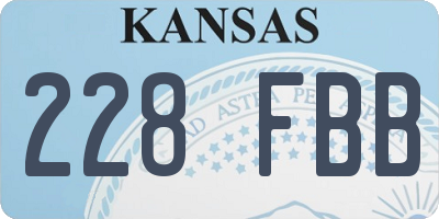 KS license plate 228FBB