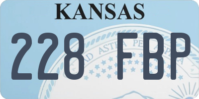 KS license plate 228FBP