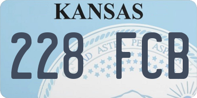 KS license plate 228FCB