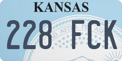 KS license plate 228FCK