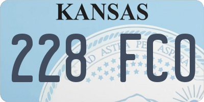 KS license plate 228FCO