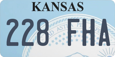 KS license plate 228FHA