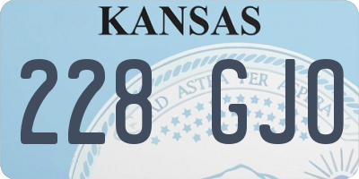 KS license plate 228GJO