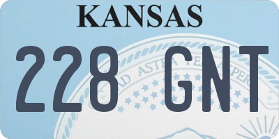 KS license plate 228GNT