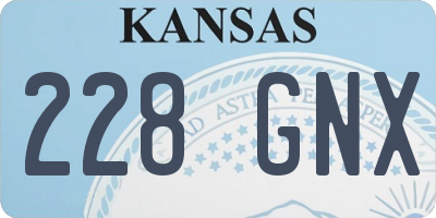 KS license plate 228GNX