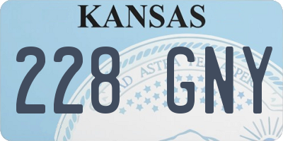 KS license plate 228GNY