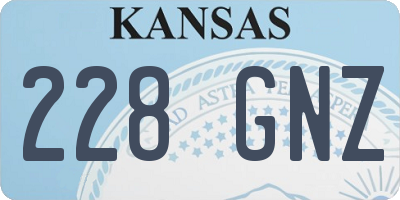 KS license plate 228GNZ