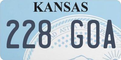 KS license plate 228GOA