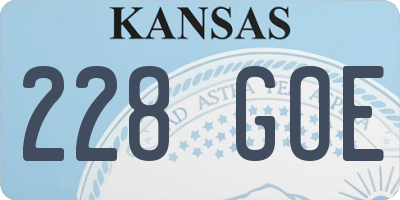 KS license plate 228GOE