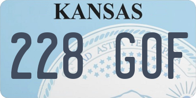 KS license plate 228GOF