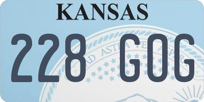 KS license plate 228GOG
