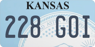 KS license plate 228GOI