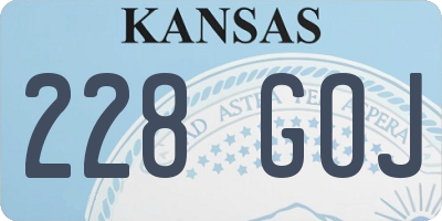 KS license plate 228GOJ