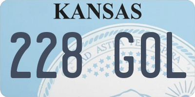 KS license plate 228GOL