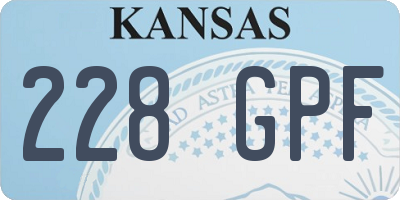 KS license plate 228GPF