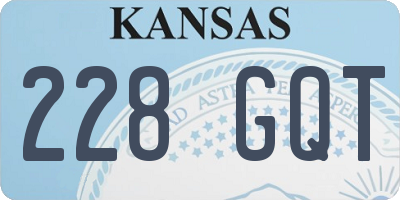 KS license plate 228GQT
