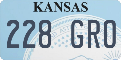 KS license plate 228GRO