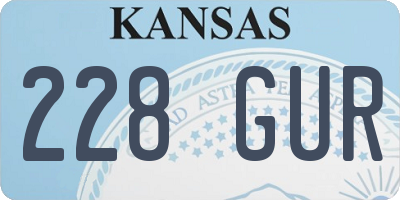 KS license plate 228GUR