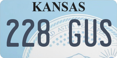 KS license plate 228GUS