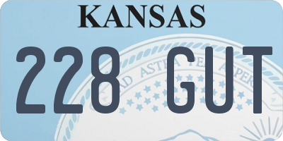 KS license plate 228GUT