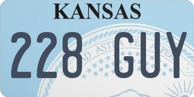 KS license plate 228GUY