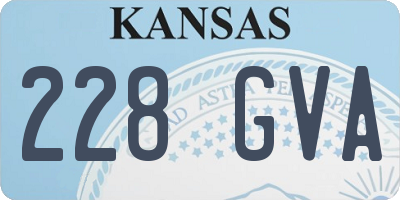 KS license plate 228GVA