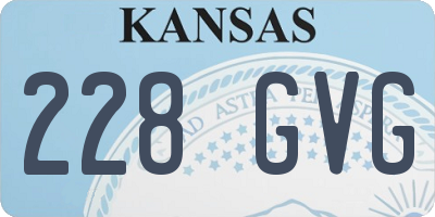 KS license plate 228GVG