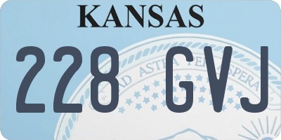 KS license plate 228GVJ