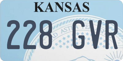 KS license plate 228GVR