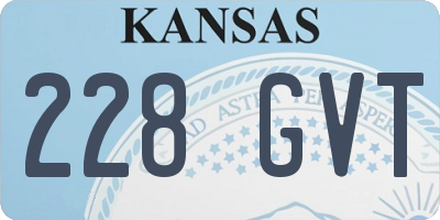 KS license plate 228GVT