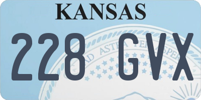 KS license plate 228GVX