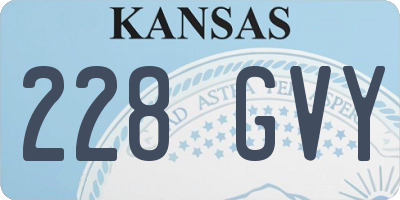 KS license plate 228GVY