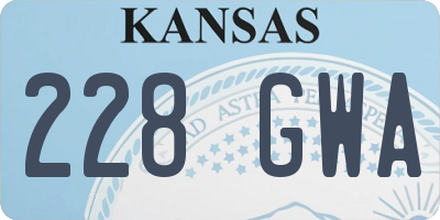 KS license plate 228GWA