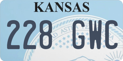 KS license plate 228GWC