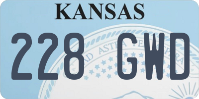 KS license plate 228GWD